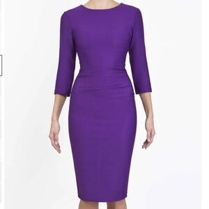 Diva Catwalk Thornton Round Neck 3/4 Sleeve Midi Pencil XL Purple NWT